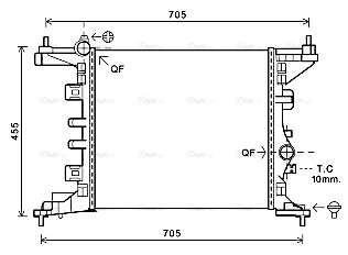 Radiator, engine cooling (OL2568)