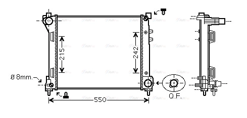 Radiator, engine cooling (LC2098)
