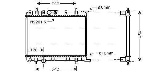 Radiator, engine cooling (PEA2206)