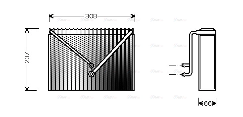 Evaporator, air conditioning (VOV106)