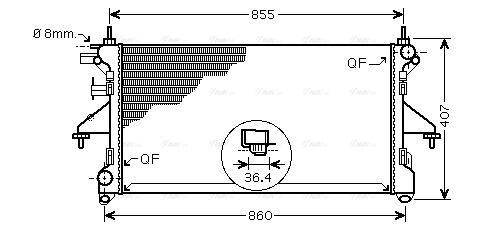 Radiator, engine cooling (PEA2304)