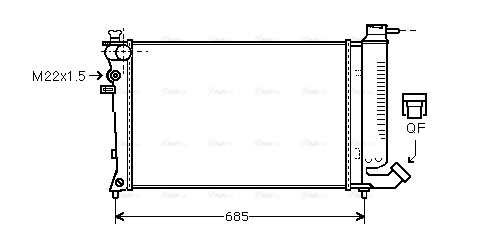 Radiator, engine cooling (CN2123)