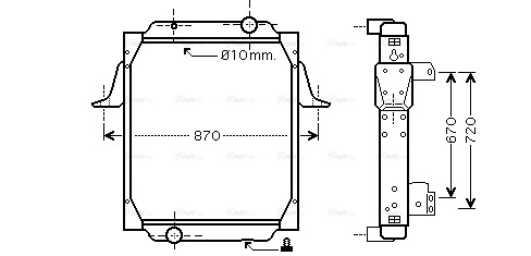Radiator, engine cooling (RE2066)