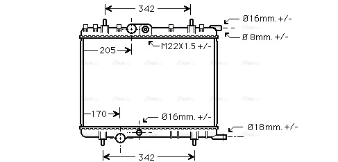 Radiator, engine cooling (PE2300)