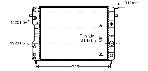 Radiator, engine cooling (OLA2202)