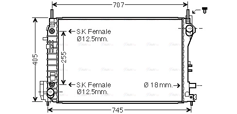 Radiator, engine cooling (OL2559)