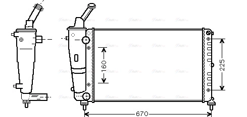 Radiator, engine cooling (LC2081)
