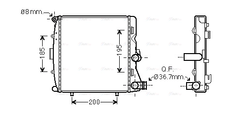 Radiator, engine cooling (PR2054)