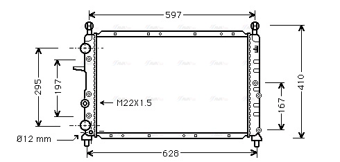 Radiator, engine cooling (LC2050)