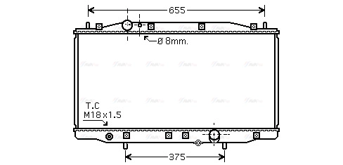 Radiator, engine cooling (HD2218)