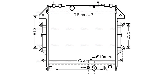 Radiator, engine cooling (TO2432)