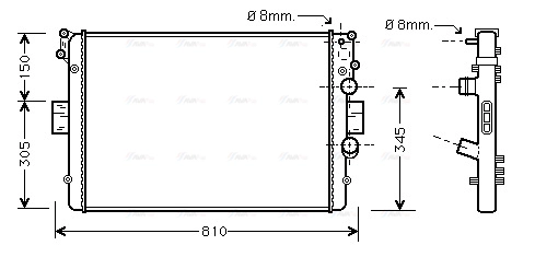 Radiator, engine cooling (IV2042)