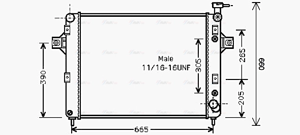 Radiator, engine cooling (JE2044)