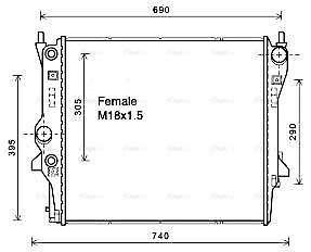 Radiator, engine cooling (JR2053)