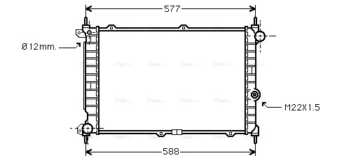 Radiator, engine cooling (OL2207)