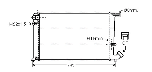 Radiator, engine cooling (CN2142)