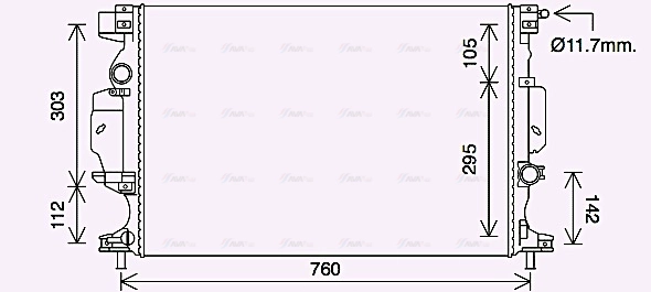Radiator, engine cooling (FD2641)