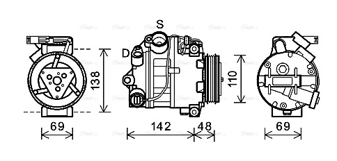 Compressor, air conditioning (BWAK443)