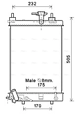 Radiator, engine cooling (DU2070)