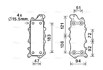 Oil Cooler, engine oil (MS3685)