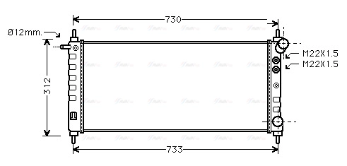 Radiator, engine cooling (OLA2263)
