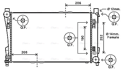 Radiator, engine cooling (MS2589)