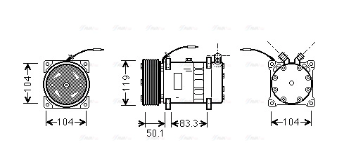 Compressor, air conditioning (UVK051)