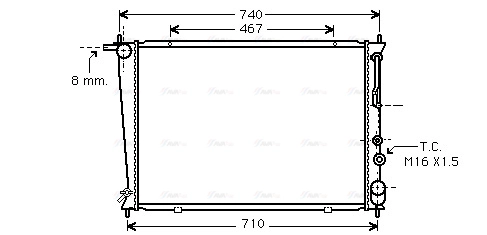 Radiator, engine cooling (HY2050)