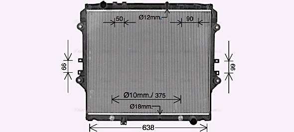 Radiator, engine cooling (TO2757)