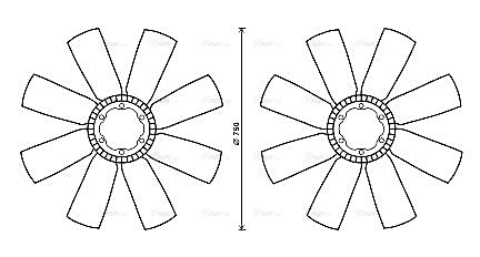 Fan, engine cooling (VLB070)