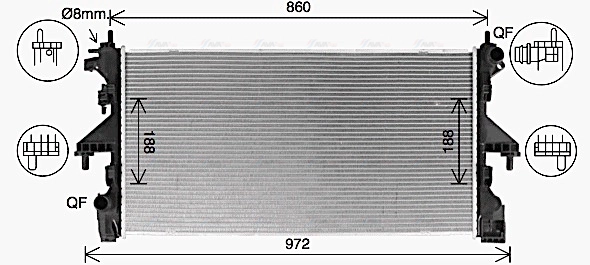 Radiator, engine cooling (CN2320)