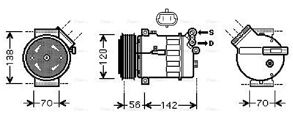 Compressor, air conditioning (SBAK067)