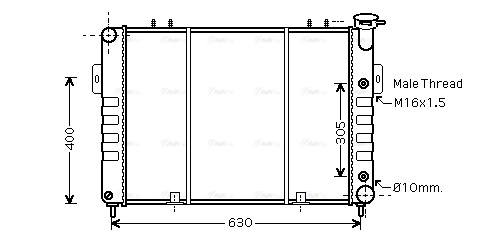 Radiator, engine cooling (JE2037)