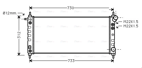 Radiator, engine cooling (OL2264)