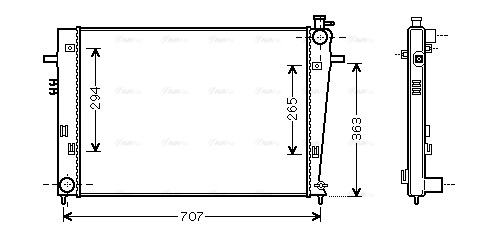 Radiator, engine cooling (HY2204)