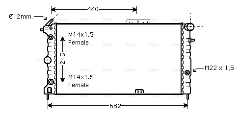 Radiator, engine cooling (OLA2136)