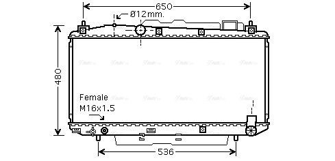 Radiator, engine cooling (TOA2348)