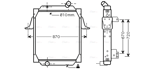 Radiator, engine cooling (RE2062)