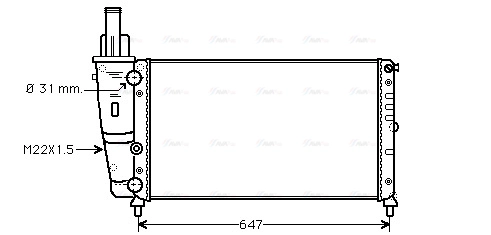 Radiator, engine cooling (FT2141)