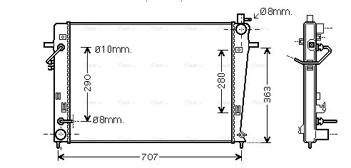 Radiator, engine cooling (HY2203)