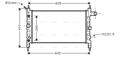Radiator, engine cooling (OL2026)