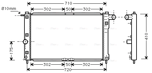 Radiator, engine cooling (DWA2009)