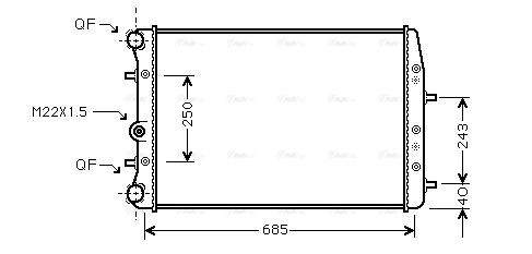 Radiator, engine cooling (SAA2008)