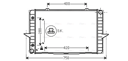Radiator, engine cooling (VO2064)