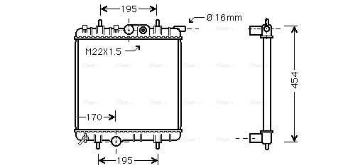 Radiator, engine cooling (PE2243)