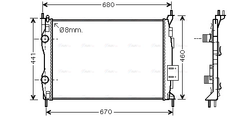 Radiator, engine cooling (DN2413)