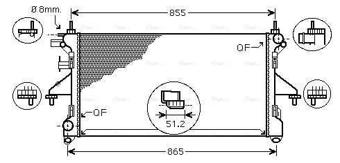 Radiator, engine cooling (FT2398)