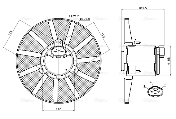 Fan, engine cooling (VN7443)