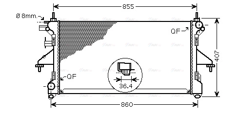 Radiator, engine cooling (PE2305)
