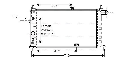 Radiator, engine cooling (OL2065)